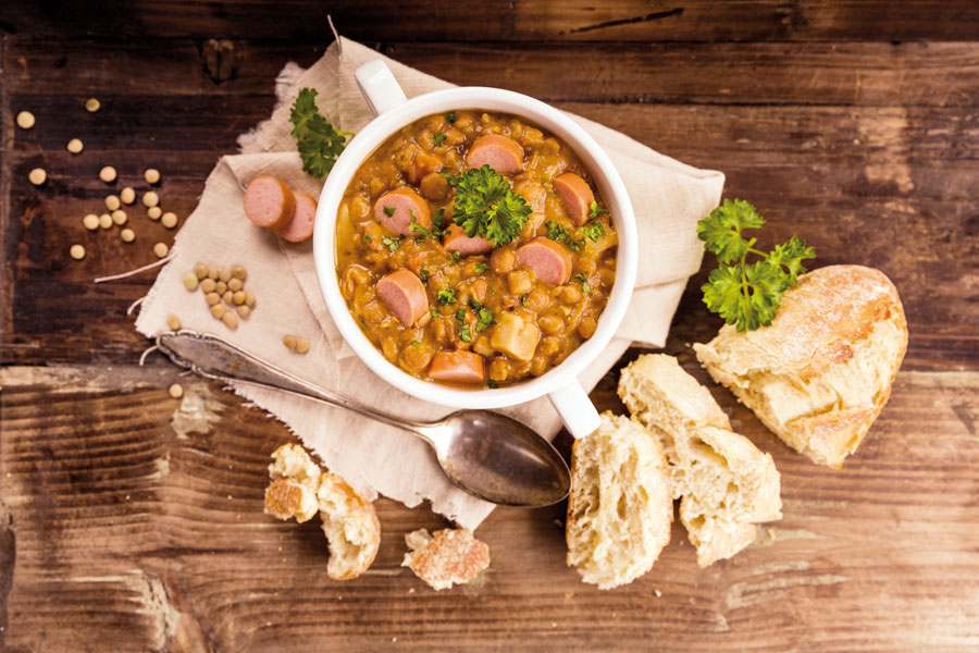 Leckeres Hüttenrezept Linseneintopf